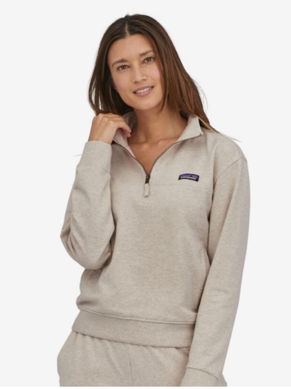 Patagonia Ahnya Fleece Pullover Organic Cotton Blend Size XXL Dyno White